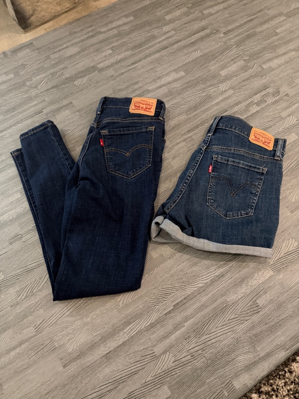 Levi's Women's Dark Indigo Skinny Jeans & Rolled Denim Shorts